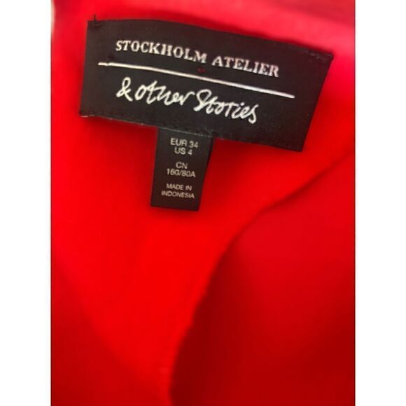 Anthropologie & OTHER STORIES Red mini Swing Babydoll dress size  4 - Picture 8 of 16
